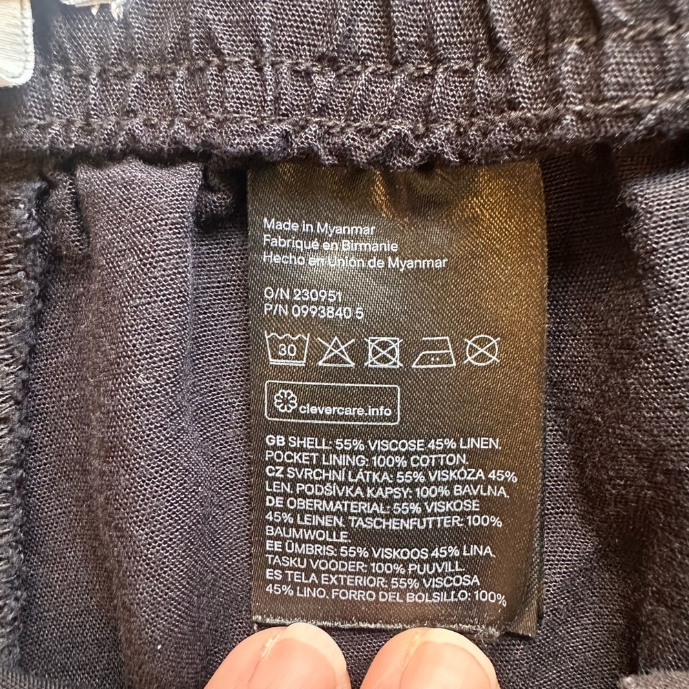 H&M Linen Blend Women's Black Casual Shorts Size Medium - Picture 4 of 5